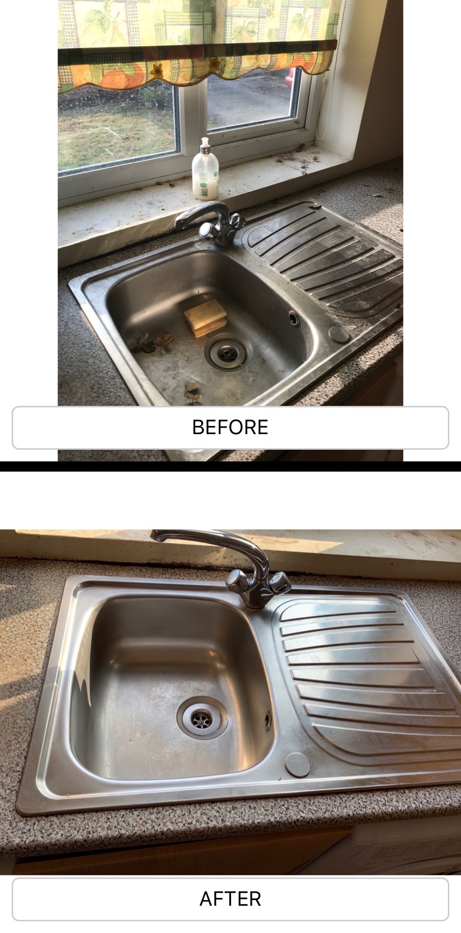 sink before and after professional move out in cleaning in wimbledon