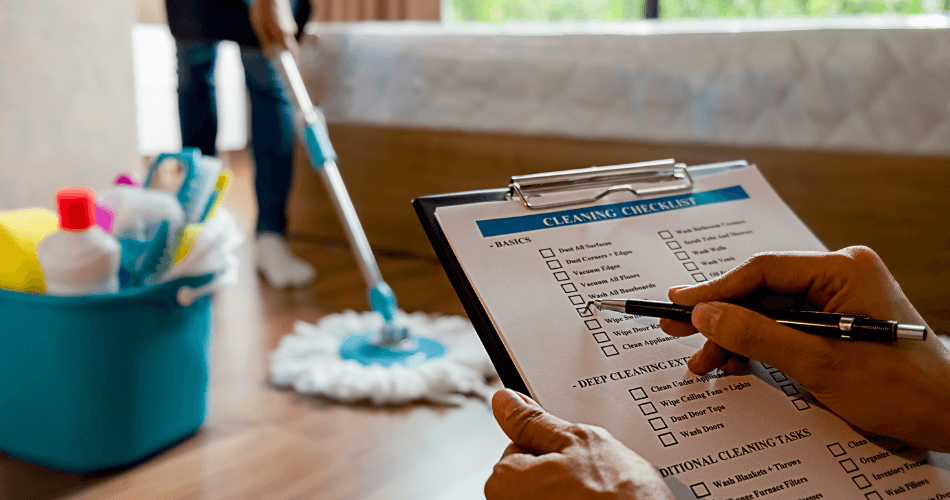 checklists shows proper end of tenancy cleaning service inspection