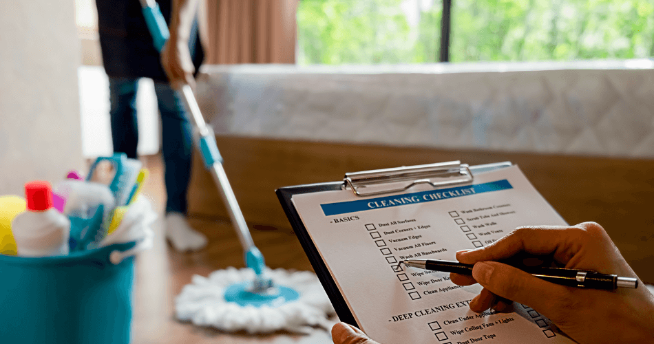 checklist of a end of tenancy cleaning tasks