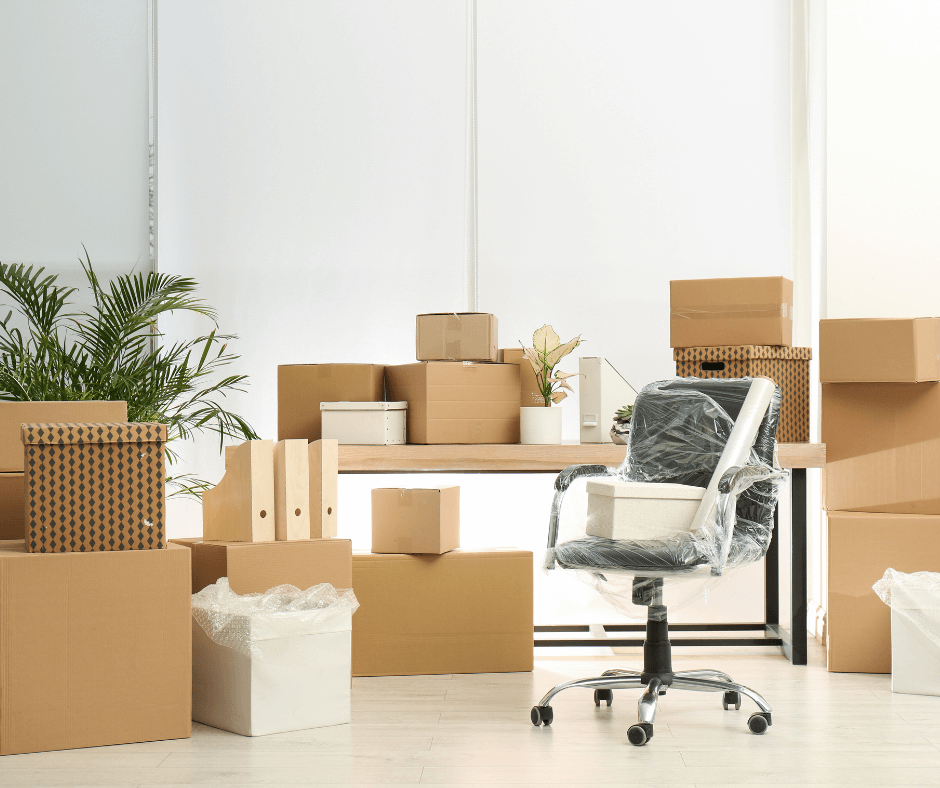 packaged furniture and personal belongings during moving service in surbiton