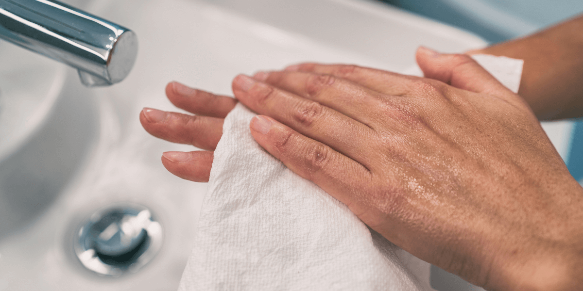 hand cleaning and disinfection with wet tissue