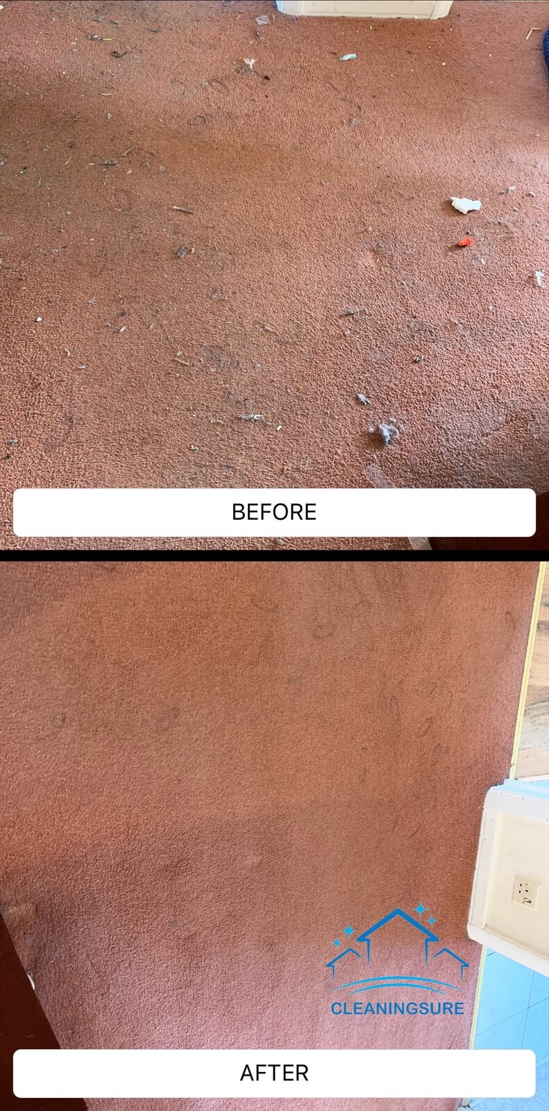 Professional end of tenancy carpet cleaning in London – heavily soiled carpet restored to clean condition