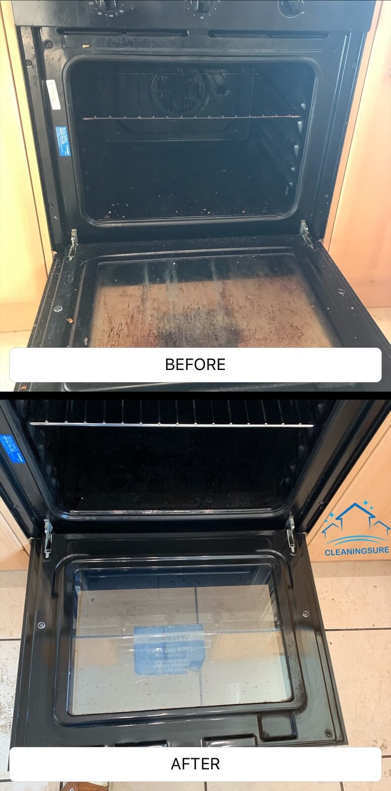 End of tenancy kitchen appliance cleaning in London – oven degreased and restored to spotless condition